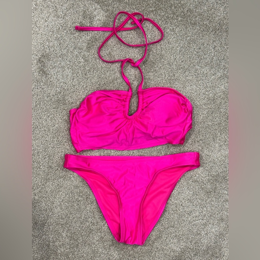 Wild Fable Hot Pink Halter Bikini
